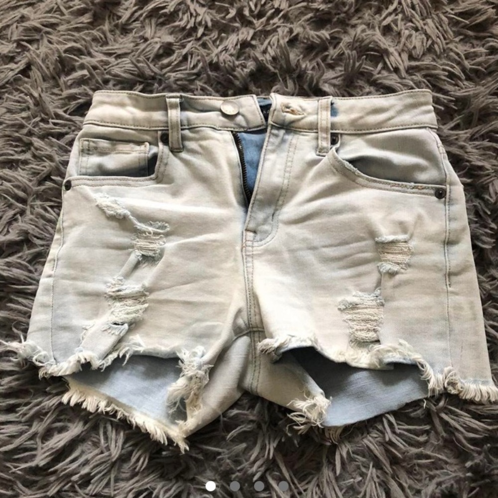 Aeropostale Light acid wash High Rise short/midi shorts